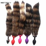 Zerosky Silicone Anal Plug Fox Tail Butt Plug Anal Sex Toys Anal Tail Plug Sex Toys for Women Men Couples Adult Games