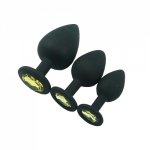 Ins, Large medium small size 3pcs as 1 set 13 colors for choose black silicone anal plug jewel butt plug insert gay sex toys