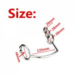 stainless steel anal cock ring with 3 size anal balls hook,metal anal beads plug buttplug,sex toys for men and women butplug