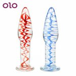OLO Transparent Butt plug Glass Anal Plug Crystal Dildo Female Masturbation Sex toys for Women Men Erotic Adult Products