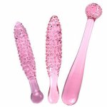 Pink Pyrex Glass Dildo Artificial Corn Penis Crystal Fake Anal Plug Prostate Massager Masturbate Sex Toy For Adult Gay Women Men
