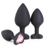 Crystal Jewelry Anal Beads Silicone Butt Plug Ass Stimulator Prostate Massage Dildo Anal Plug Adult Toy for Men/Women Erotic Toy