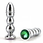 Large size alloy anal jewel metal butt plug sex products for men and women