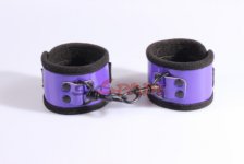 Ins, Hot pink PVC handcuffs with cotton cloth inside, adult sex toys for couples restraining game cuffs, sexy ankle cuffs