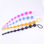 Soft Rubber Anal Plug Beads Long Orgasm Vagina Clit Pull Ring Ball Butt Toys Adults Women Stimulator Sex Accessories