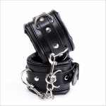 Black Soft PU Leather with sponge Handcuffs&Shackles Restraints Bondage Sex Products Sex Toys Tools sex products shop