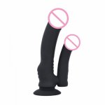 Double Realistic Dildo Vibration Real Feel Soft Flexible Double Head Massage Sex Toy for Women