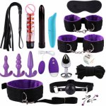 Sex Toys For Couples Handcuffs Whip Nipples Clip Blindfold Mouth Gag Adult Kit BDSM Bondage Toy Flirt Games For Couples