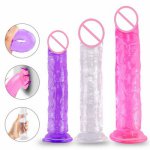 Erotic Soft Jelly Dildo Anal Butt Plug Realistic Penis Strong Suction Cup Dick Toy for Adult G-spot Orgasm Sex Toys for Woman