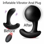 Inflatable Anal Plug Vibrator Wireless Anal Butt Vaginal Masturbator Prostate Massager  Vibrator Adult Sex Toy for Men Butt Plug