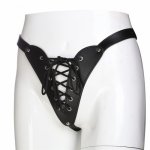 Leather Open Crotch Underwear Sexy Panty Chastity Panties BDSM Bondage Sex Toys for Woman Men Adult Sex Shop Fetish Harnesses