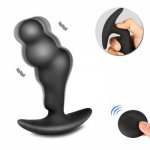 Powerful Vibrating Prostate Massager for Men with Wireless Remote Control Erotic Male Silicone Anal Butt Plug Sex Toys for Adult