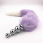 Fox, 3 Size Stainless Steel Anal Plug Fetish Fox Tail Anal Beads Anal Dilator Toys Butt Plug for Women Sex Toys for Adults H8-112F