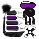 Sex Toys For Woman Men BDSM Bondage Set Under Bed Erotic Restraint Handcuffs Ankle Cuffs Eye Mask Whip Adults Games for Couples