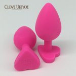 New Heart Shaped Anal Plug Pink Silicone Butt Plug Anal Beads Gay Erotic Adult Products Sex Toys for Woman for Men