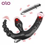 OLO Strapless Dildo Vibrators Anal Beads Prostate Massager Double-heads Vibrator Anal Plug Vibrator Sex Toys for Men Women