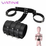 VATINE Adjustable Arms Behind Back Binder Bondage Restraints Accessories Sex Toys For Couples PU Leather Wrist Cuffs Handcuffs