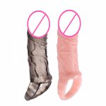 Male Silicone Dildo Penis Extension Enlargement Stimulation Reusable Condom for Men Penis Sleeves Adult Sex Products Toys