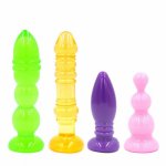 Colorful Jelly Anal Plug Hot Novelty Entry-level Silicone Anal Beads Adult Fun Sex Toys For Woman Men Gay Butt Plug Massage