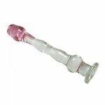 Crystal Glass Rose Headed Anal Plug Pleasure Wand Dildo Penis Glass Rose Double Head Design Personal Massager Anal Sex Toy