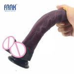 FAAK realistic dildo with suction cup silicone male artificial penis stitching color purplr black sex toys for women masturbator