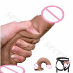 New Soft Silicone Super Realistic Male Artificial Penis Dick Strapon Huge Dildo Suction Cup Adult Sex Toys For Women Masturbator