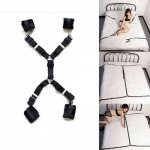 SM Sexy Erotic Suit Adult Sex Toys leather Under Bed Hand Cuff System Restraint Fetish Bondage BDSM Strap Kit Sex Toy Game H4