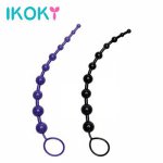 Ikoky, IKOKY Long Anal Stimulator Anal Bead Butt Plug Protate Massage Sex Toys for Men Women Gay Silicone Erotic Toys Adult Products
