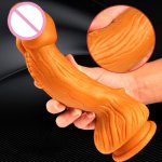 Big Dildos Golden Silicone Gay Thick Dildo Realistic Big Penis Suction Up Strapon Dildos Penis Dick Sex Toys Sex Product Shop