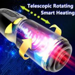 Automatic Telescopic Rotation Male Masturbator Silicone Vagina Real Pussy Voice interaction Heating Masturbation Cup For Men