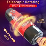 Telescopic Rotate Masturbation Cup For Men Penis Exerciser Silicone Vagina Real Pussy Sex Toy Voice Interactive Male Masturbator