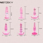 6pcs/lot Beginner's Anal Kit, Flexible Jelly Butt Plug and Anal Beads Anal Sex toys for men and women Sex Products Zerosky