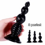 3pcs/Set Anal Beads G Spot Stimulation Anal Dilator Sucker Can Strapon Crystal Buttplug Anal Toy Sex Toys For Man/Woman Massage