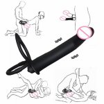Silicone Double Penetration Penis Vibrator Strap on Dildo Vibrator Anal Plug Prostate Massage Anal Plug Sex Toys for Men Sexo 18