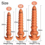 Liquid Silicone Anal Butt Plug Houting Pull Beads Prostate Massager Masturbation Tail Anal Plug Beads Adult Novelty Sex Toys