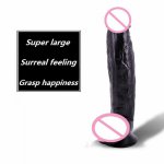 Black Giant Dildo Huge Thick Dildos Suction Cup Long Dong High Quality Suck Penis For Vagina Penis Lesbian Masturbation (31CM)