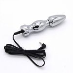 Electro Shock Sex Anal Plug Stainless Steel Prostate Massage, Electric Shock Vaginal Medical Themed Toys For Adult Couples