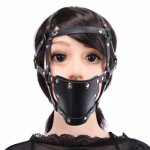 Erotic Mouth Gag Head Bondage Leather Harness Belt Ball Gag BDSM Mask Slave Restraints Adult Games Sex Toys For Couples Fetish