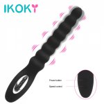 IKOKY Unisex Silicone Anal Dildo Butt Plug Sex Tools For Couples 10 Speed Dual Motor Vibrators Anal Plug Sex Toys For Women Men
