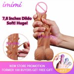 Soft Spiked Huge Realistic Dildo Suction Cup Flesh Penis Sex Toys for Woman G Spot Stimulator Big Dick Female Soft Barbed Cock