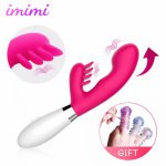 Waterproof Rabbit Dildo Vibrator Clitoris Stimulation G Spot Vibrating Vaginal Massager Adult Erotic Sex Toy For Women Sex Shop