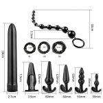 8 Pcs Sex Toys For Couples Vibrator Butt Anal Plug Set Vibration Sensuality Vibrating Butt Beads Kit Sexual