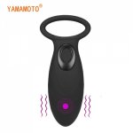 USB Charging Multi Frequency Vibrator Male Cock Penis Ring lock Adults Clitoris Stimulator Vibrating Sex Toys for Men Couple