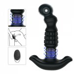 Male Prostate Massager 12 Modes Wireless Remote Control Anal Plug Rotation Vibrator Silicone Waterproof Sex Toys For Men Adult