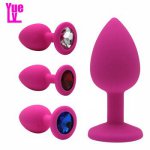 YUELV Unisex Silicone Anal Plug Butt Anus Insert Stopper Plated Body Jeweled G-Spot Masturbation Adult Sex Products 7.5X3.0CM