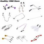 Sex Toys Adjustable Stainless BDSM Nipple Vaginal Clamps Strapon Pussy Erotic Stimulate Painless Adult Sex Toy For Couples Women
