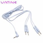 VATINE Electro Stimulation 2/4 Pin Sex Toys Cable For Penis Ring Anal Plug Therapy Massager Accessories Electric Shock Wire