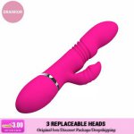 New Telescopic Thrusting Rabbit Vibrator for women Beads Ratation G Spot Clit Stimulator Dual Motors Intimate Sex Toys for Women