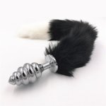 Fox, Small Medium Large 3 Size Anal Plug Stainless Steel Butt Plug Fox Tail Anus Stopper Plugs Anal Sex Toys for Women H8-107C
