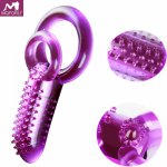 MQFORU Double Delay Ring Vibrator for Men Adult Sex Toys Clitoris Stimulator Penis Ring Vibrating Cock Rings Lasting Ejaculator
